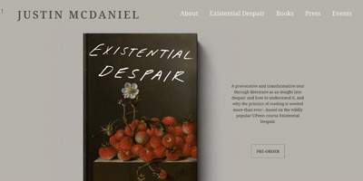 Justin McDaniels author website